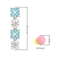 Princess & Round Dangle Earrings
