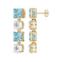 Princess & Round Dangle Earrings