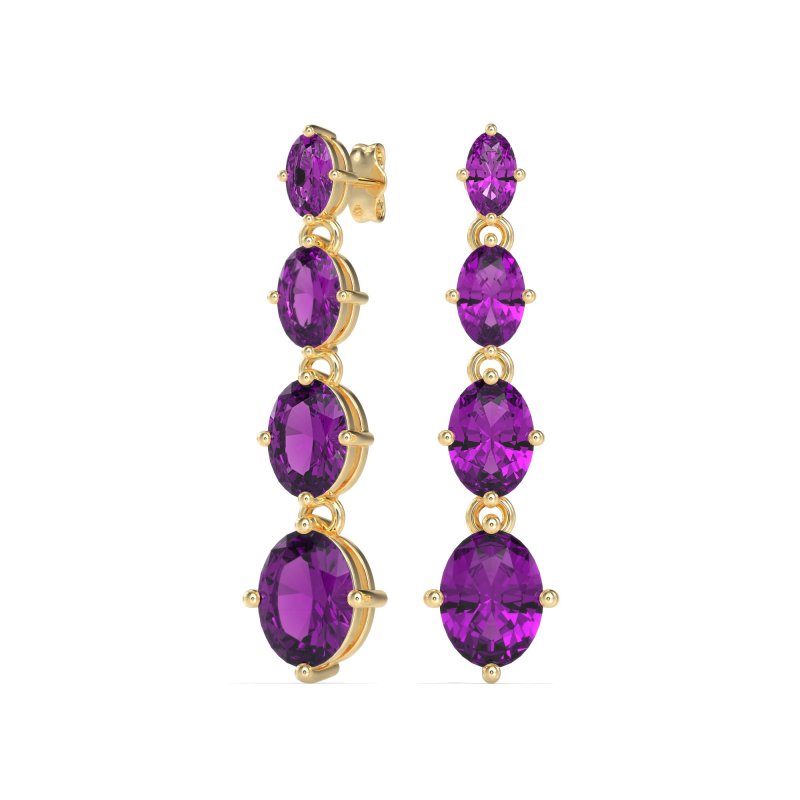 Graduating Oval Dangle Earrings
