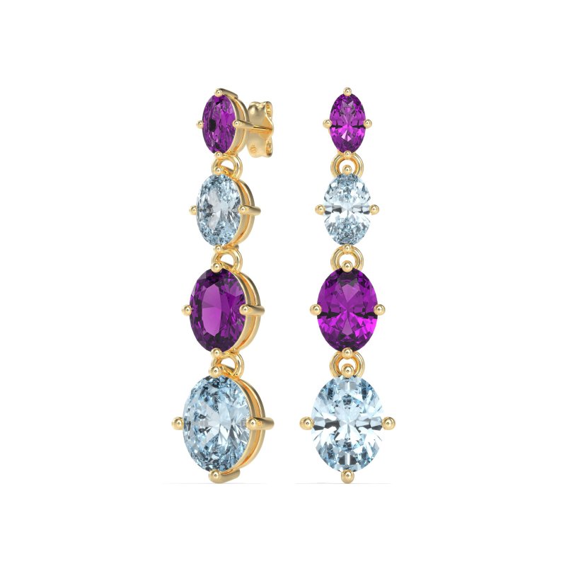 Graduating Oval Dangle Earrings