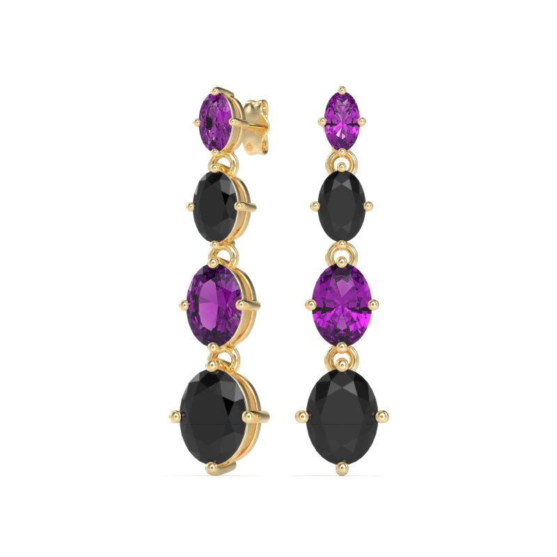 Graduating Oval Dangle Earrings