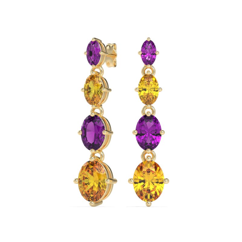 Graduating Oval Dangle Earrings