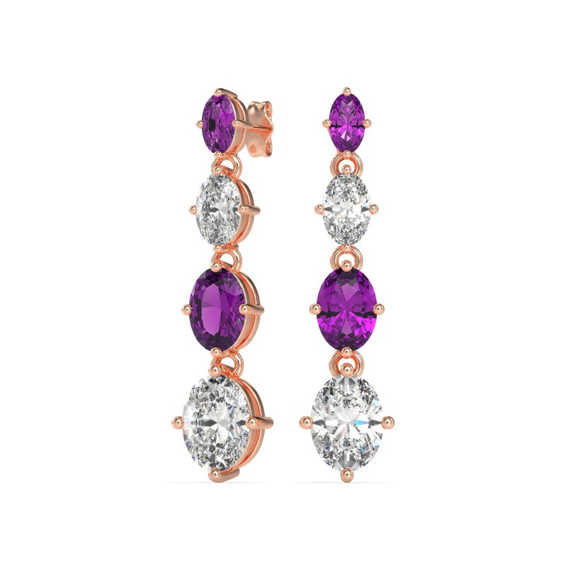 Graduating Oval Dangle Earrings