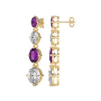 Graduating Oval Dangle Earrings