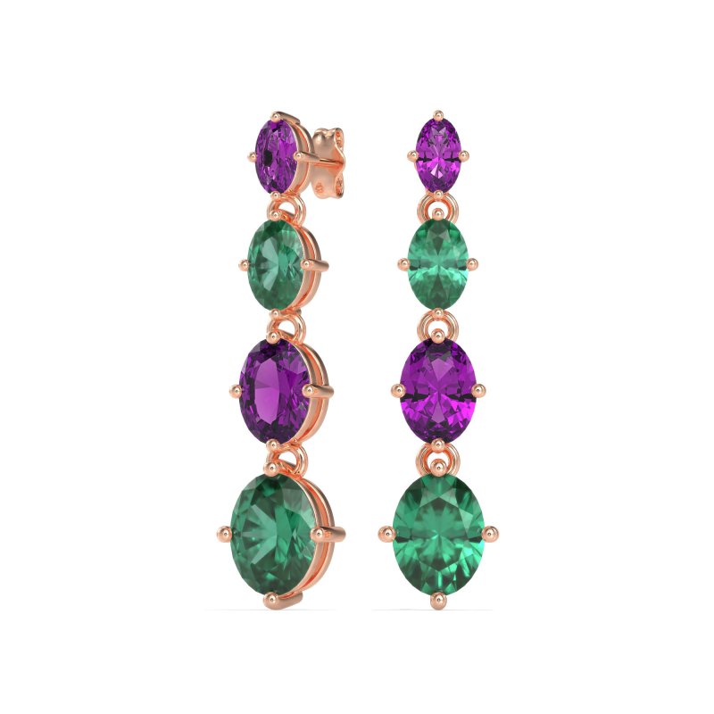 Graduating Oval Dangle Earrings