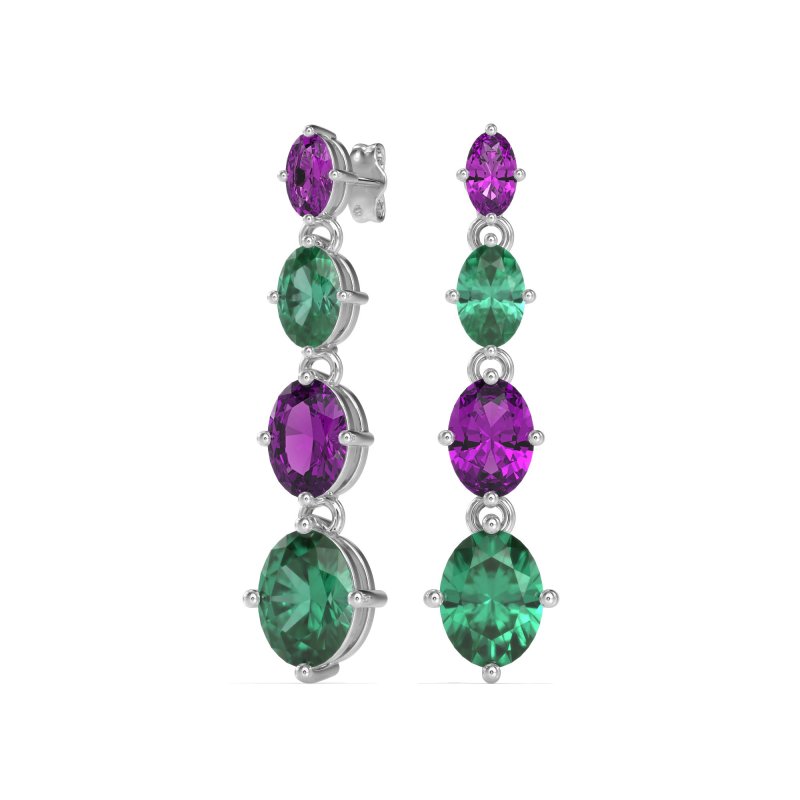 Graduating Oval Dangle Earrings