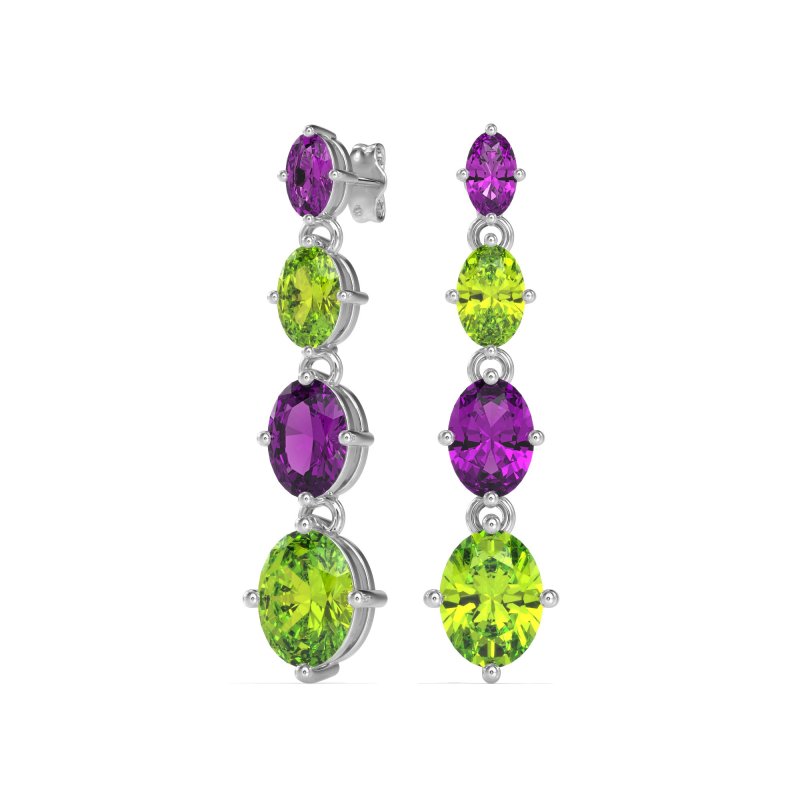 Graduating Oval Dangle Earrings