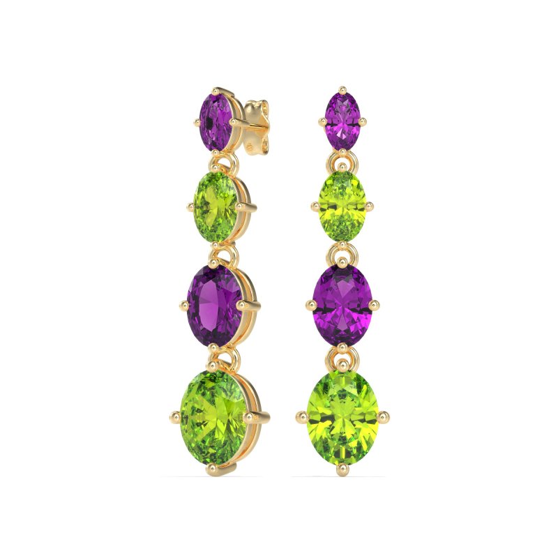 Graduating Oval Dangle Earrings