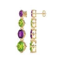 Graduating Oval Dangle Earrings