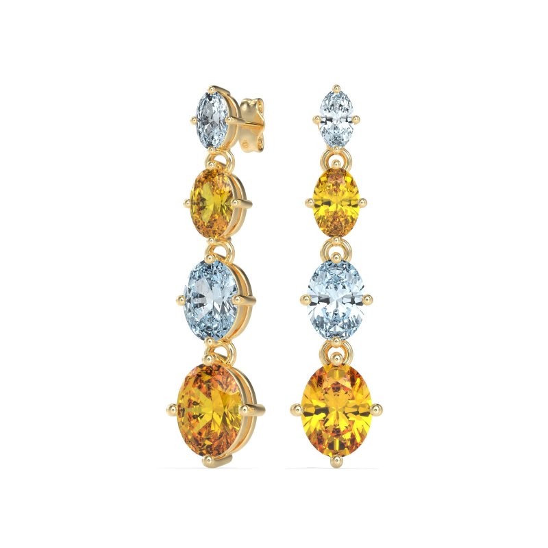 Graduating Oval Dangle Earrings