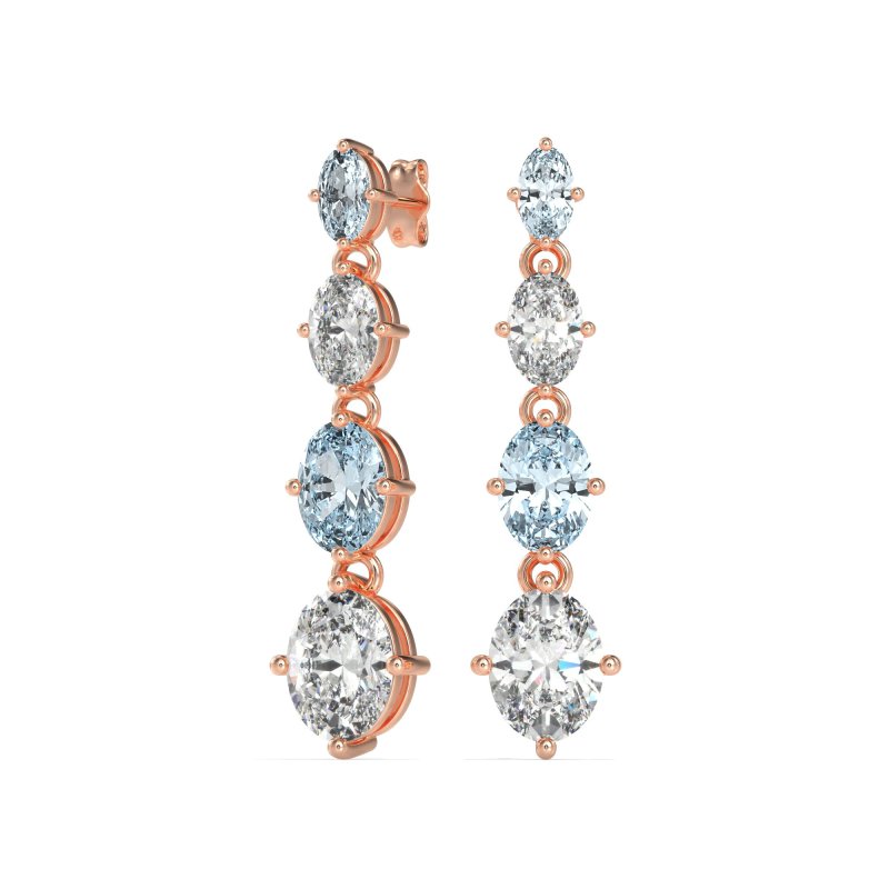 Graduating Oval Dangle Earrings