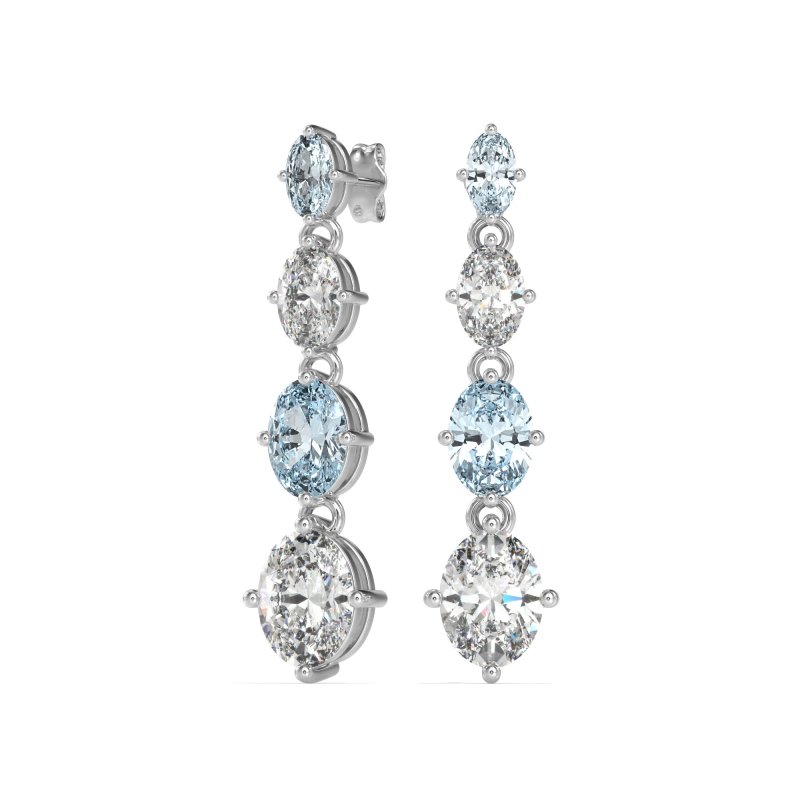 Graduating Oval Dangle Earrings