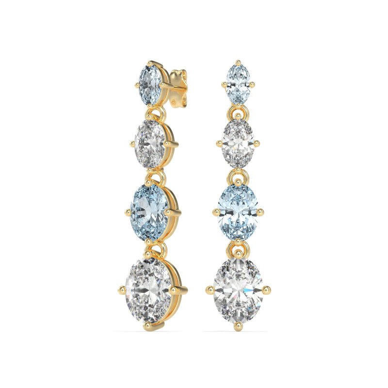 Graduating Oval Dangle Earrings