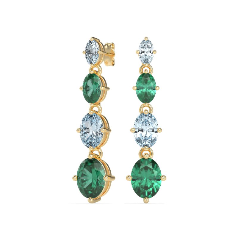 Graduating Oval Dangle Earrings
