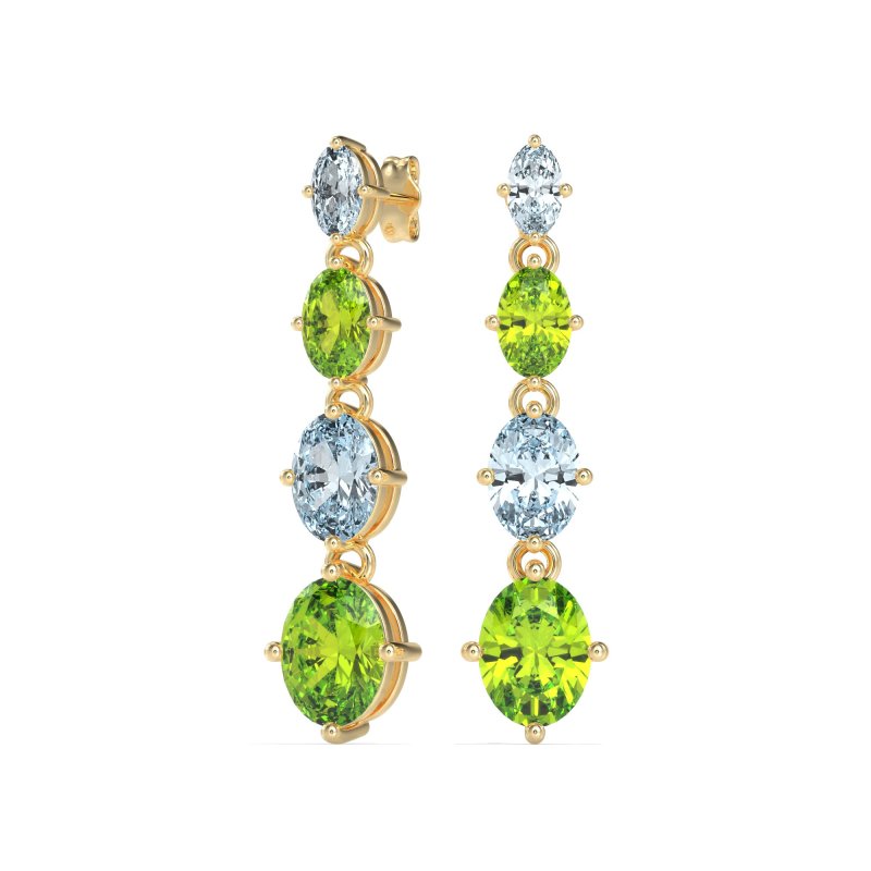 Graduating Oval Dangle Earrings