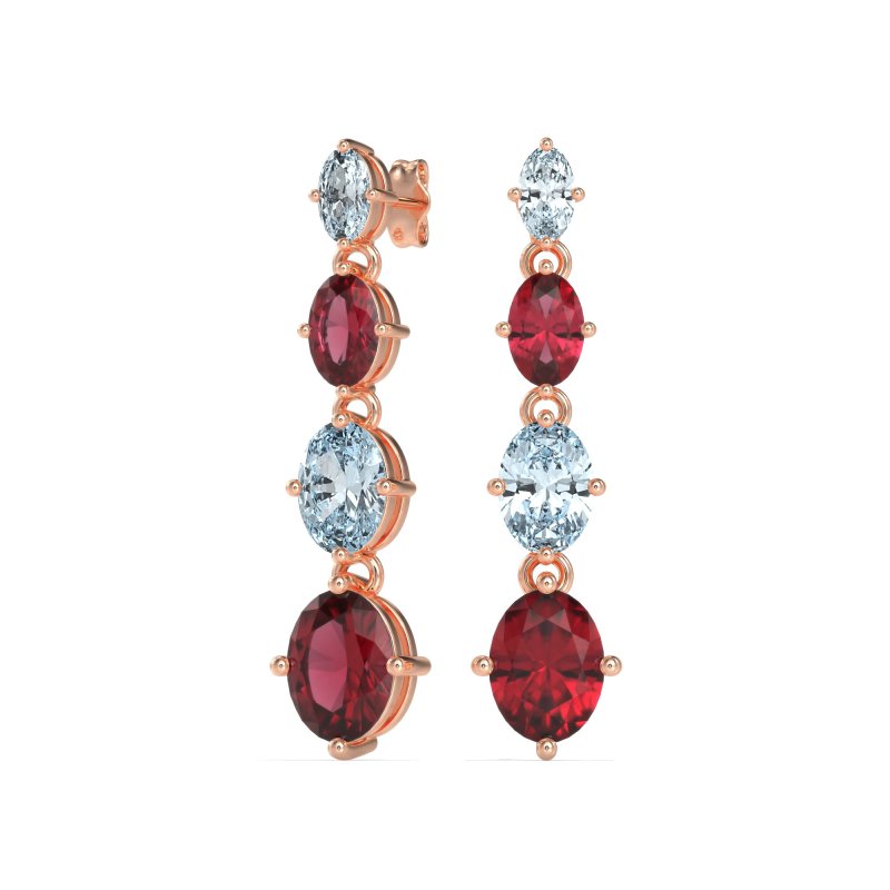 Graduating Oval Dangle Earrings