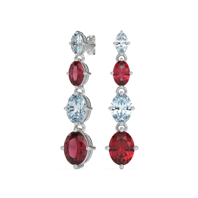 Graduating Oval Dangle Earrings