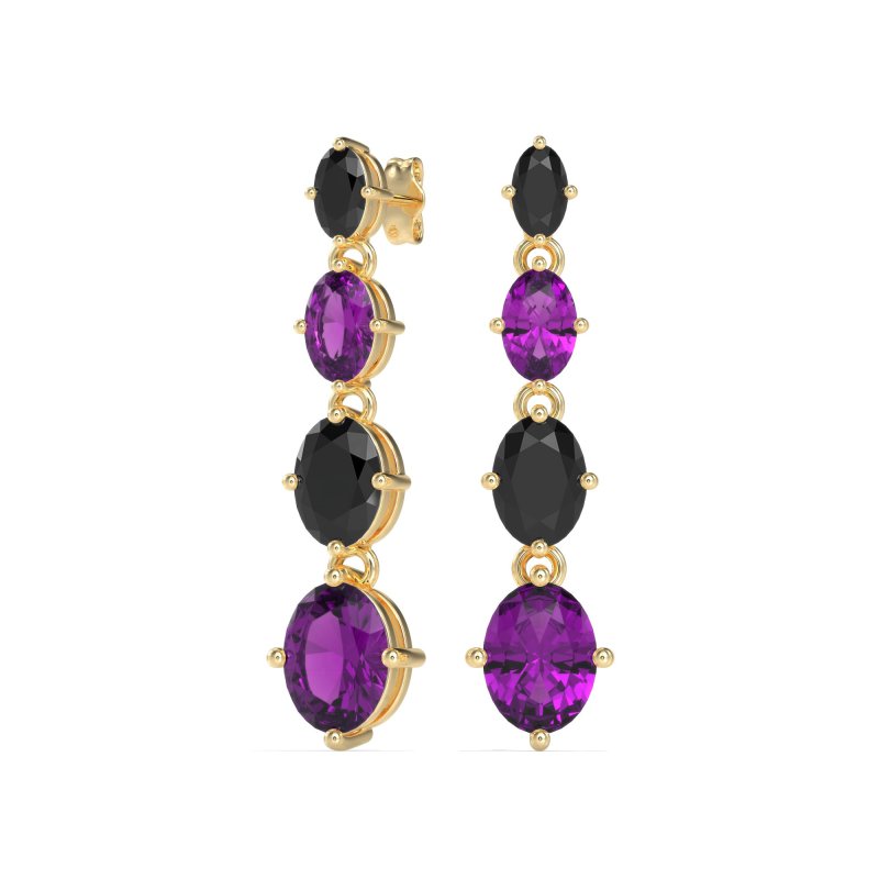 Graduating Oval Dangle Earrings