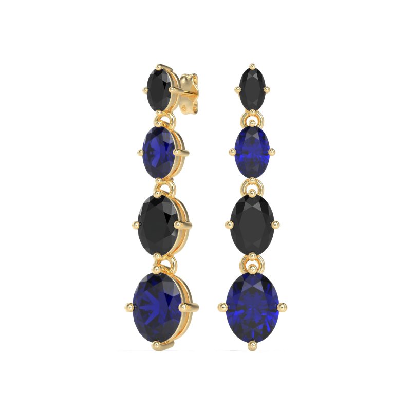Graduating Oval Dangle Earrings
