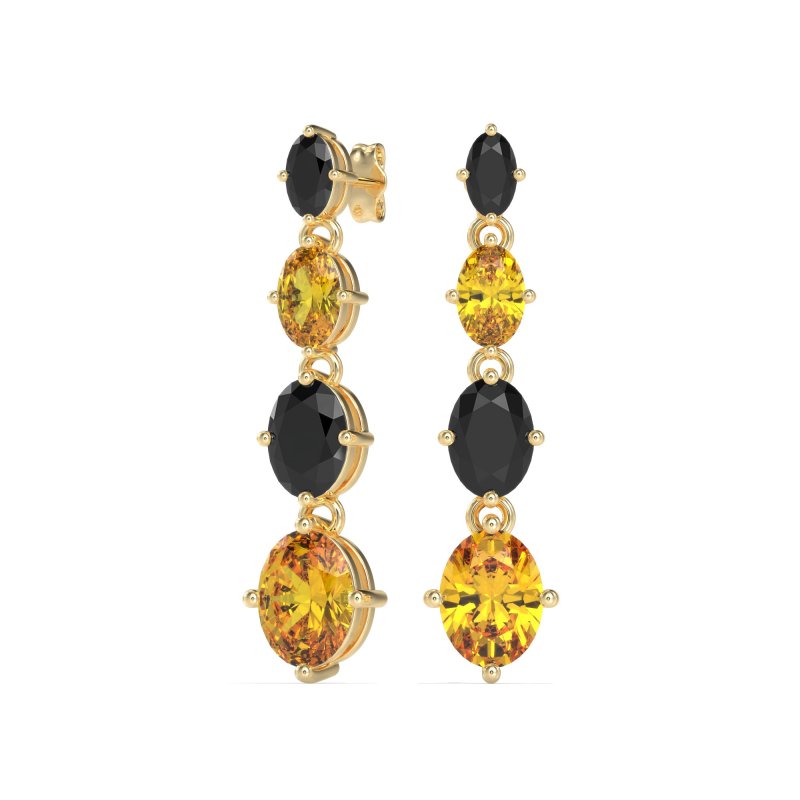 Graduating Oval Dangle Earrings