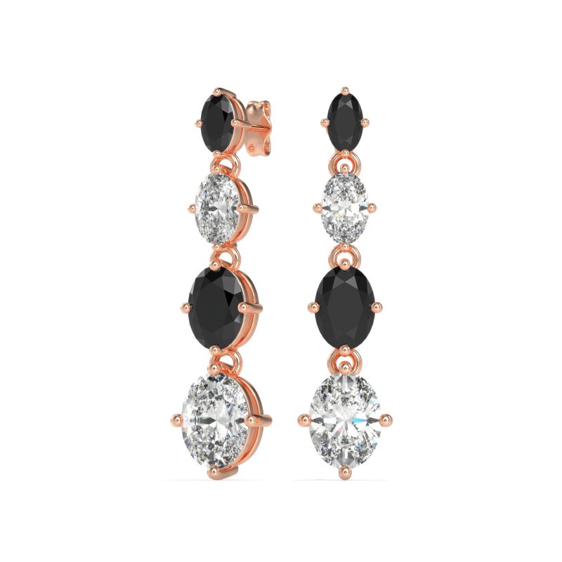 Graduating Oval Dangle Earrings