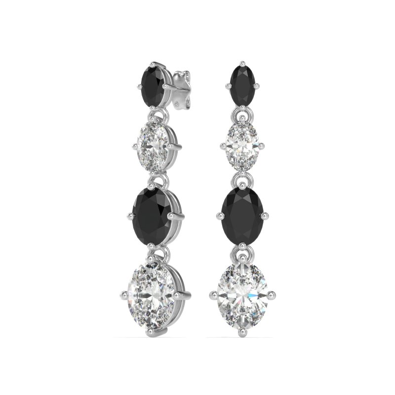 Graduating Oval Dangle Earrings