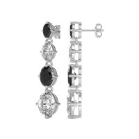 Graduating Oval Dangle Earrings