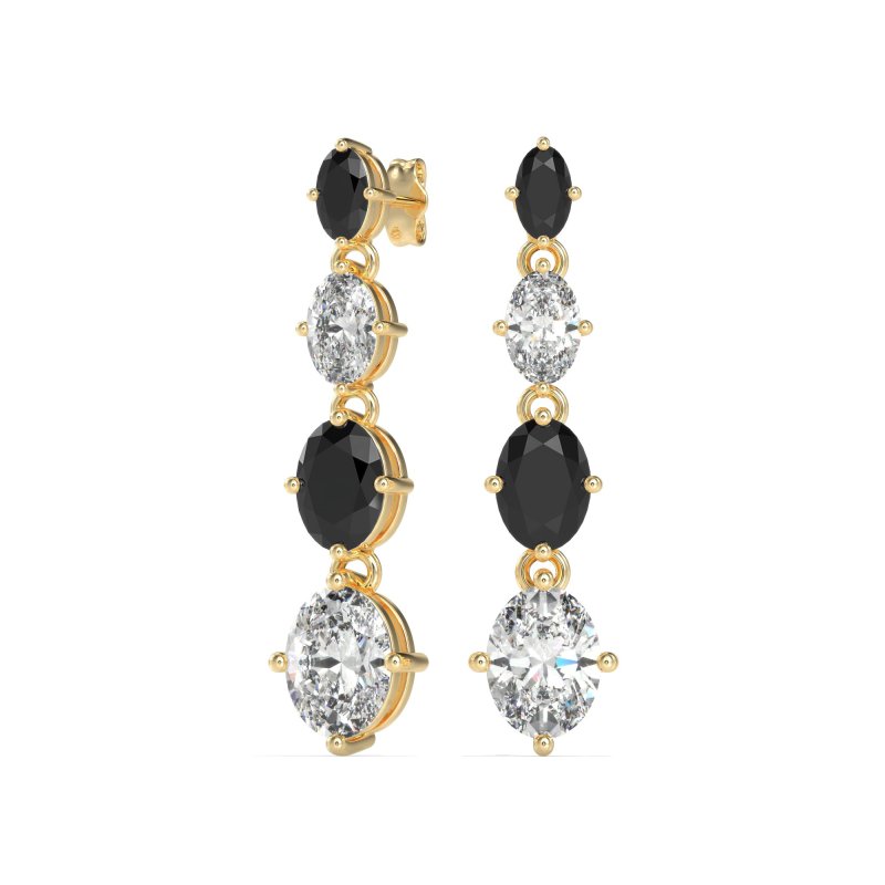 Graduating Oval Dangle Earrings