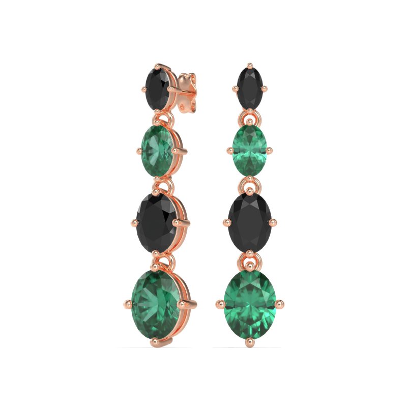 Graduating Oval Dangle Earrings