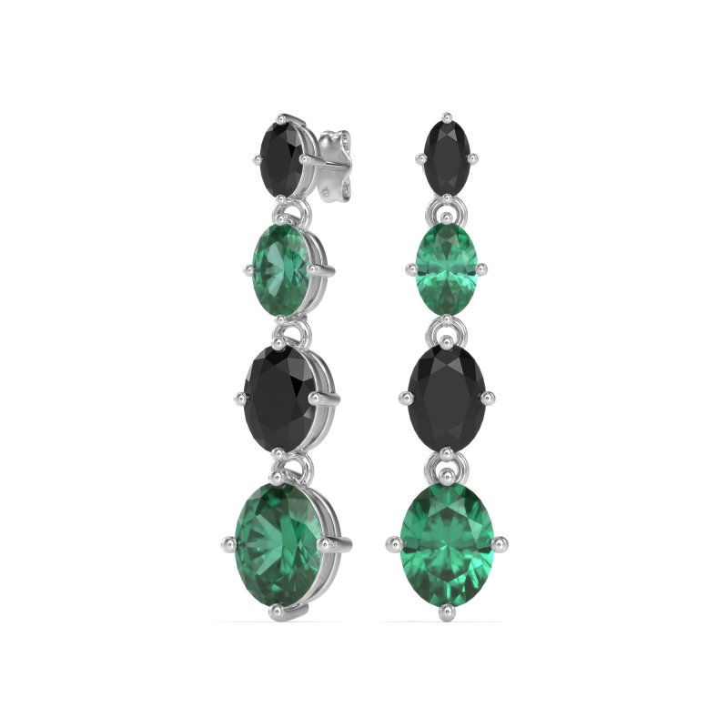 Graduating Oval Dangle Earrings