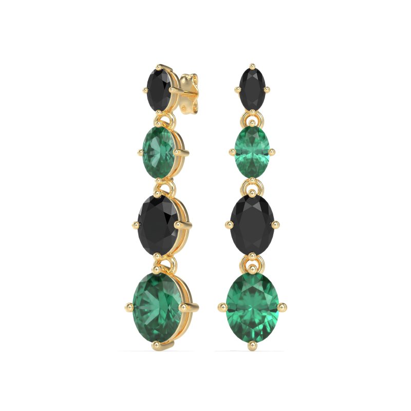 Graduating Oval Dangle Earrings