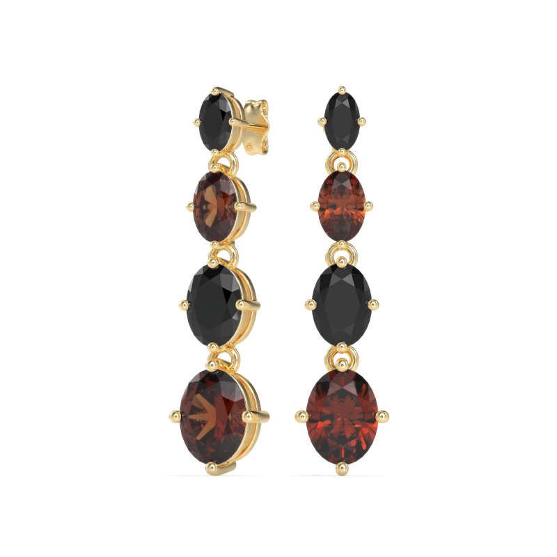 Graduating Oval Dangle Earrings