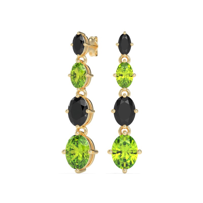 Graduating Oval Dangle Earrings