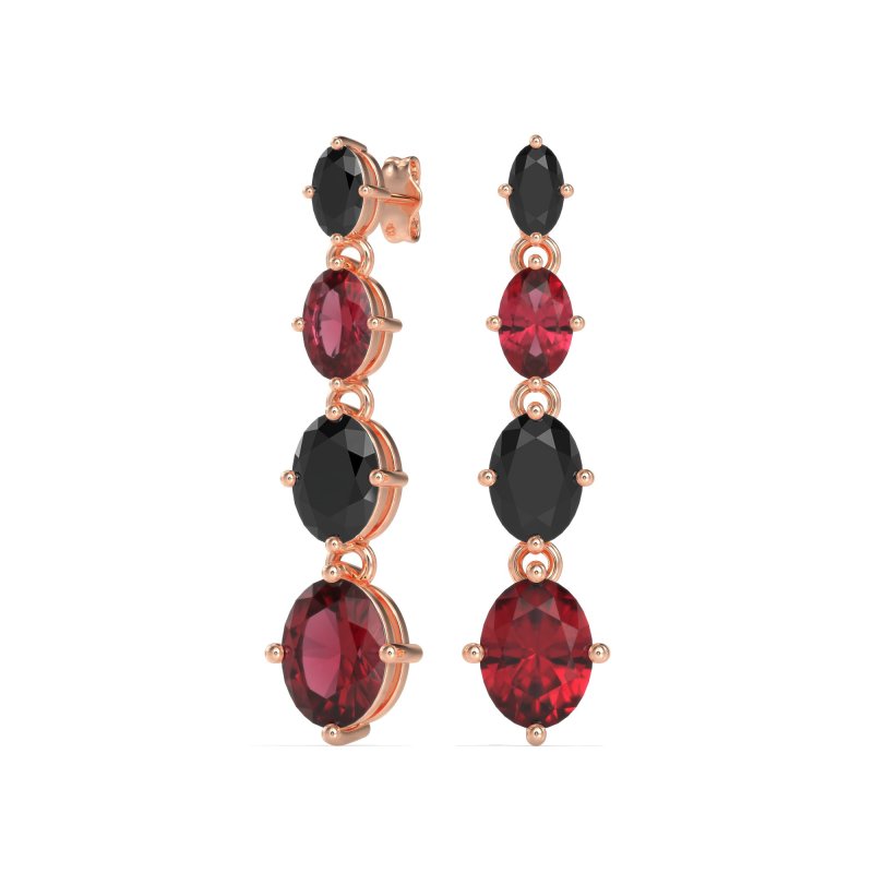 Graduating Oval Dangle Earrings
