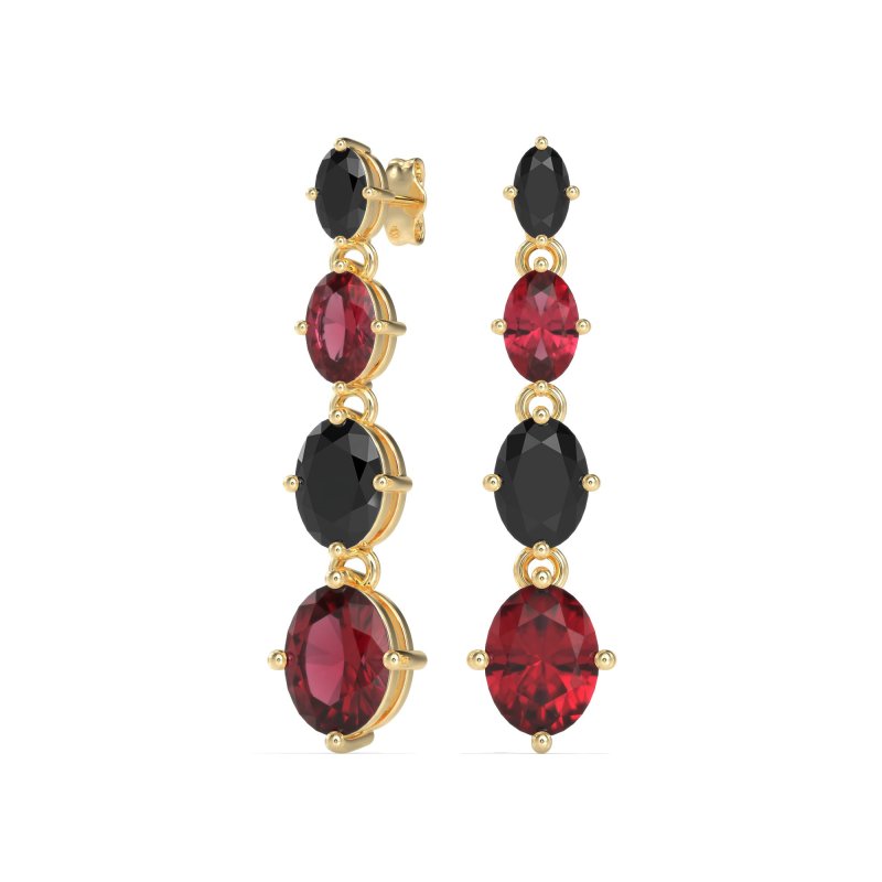 Graduating Oval Dangle Earrings