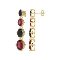 Graduating Oval Dangle Earrings