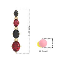 Graduating Oval Dangle Earrings