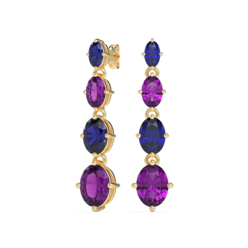 Graduating Oval Dangle Earrings