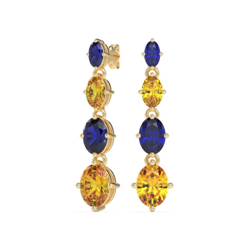 Graduating Oval Dangle Earrings