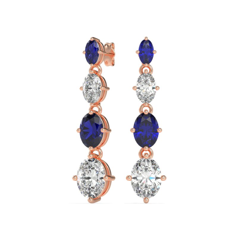 Graduating Oval Dangle Earrings