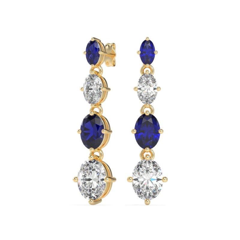 Graduating Oval Dangle Earrings