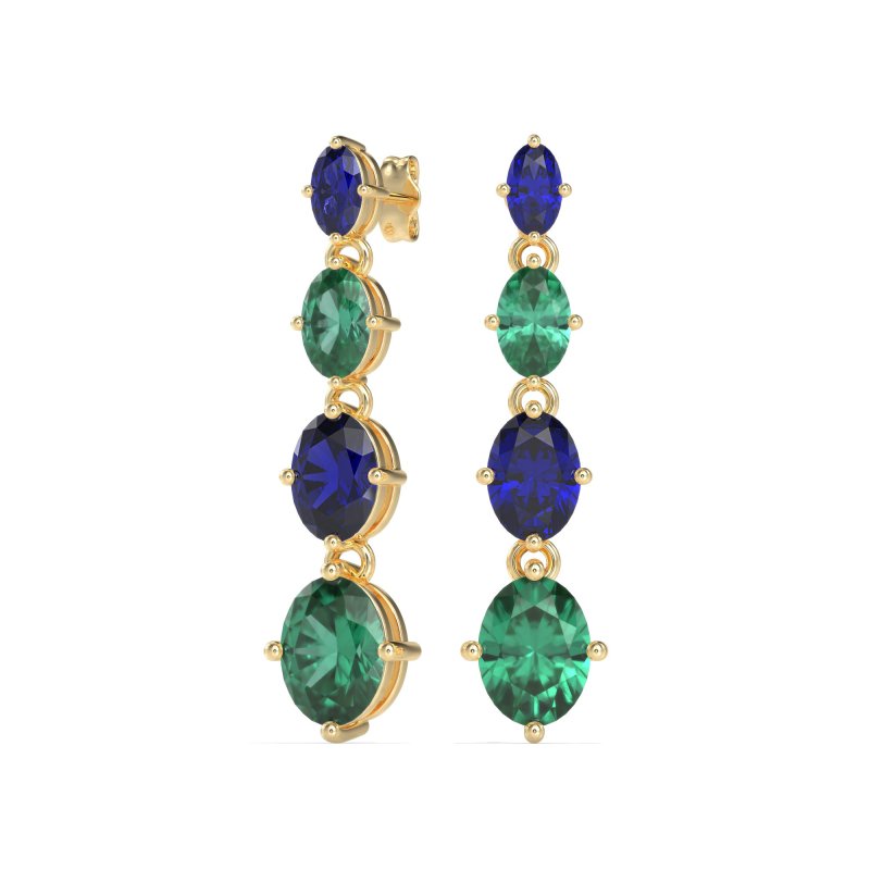 Graduating Oval Dangle Earrings