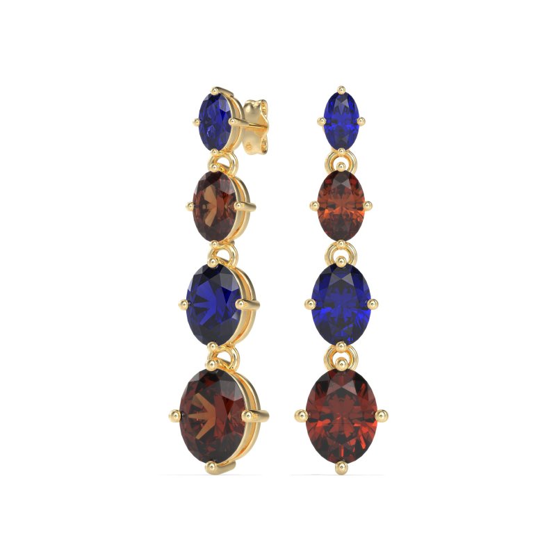 Graduating Oval Dangle Earrings