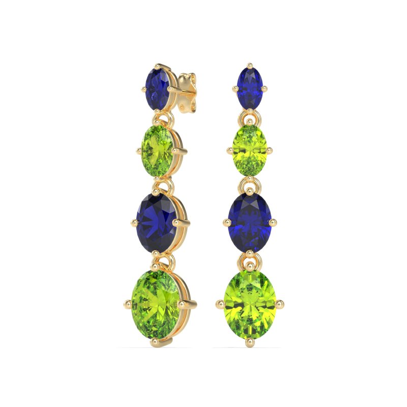 Graduating Oval Dangle Earrings