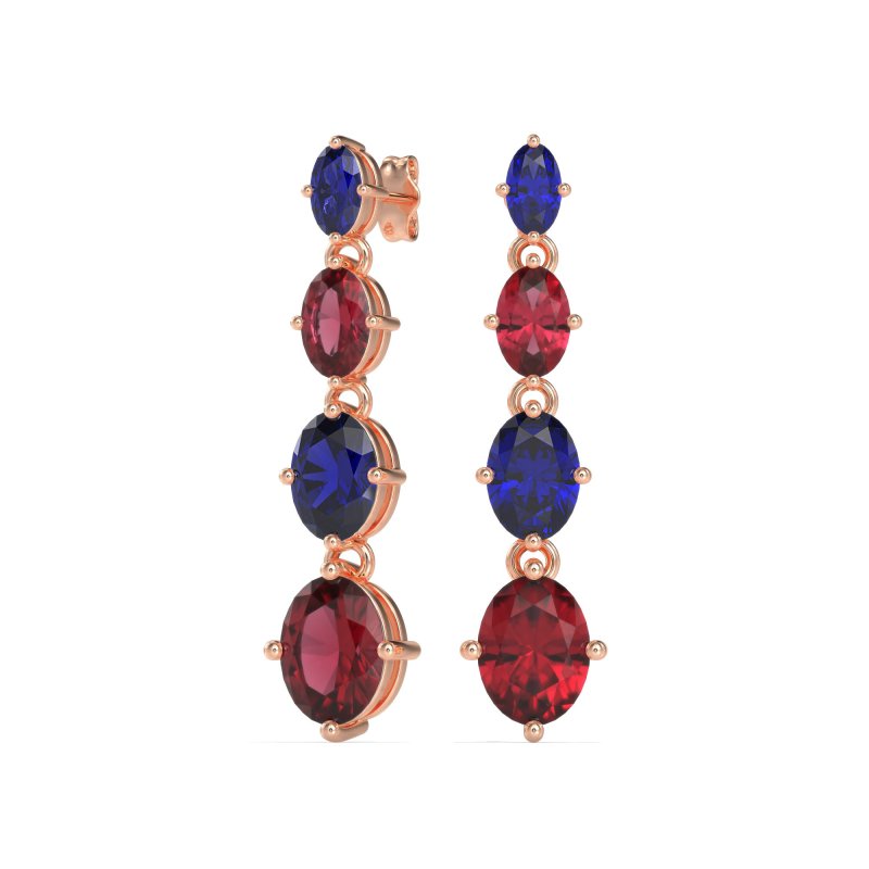 Graduating Oval Dangle Earrings