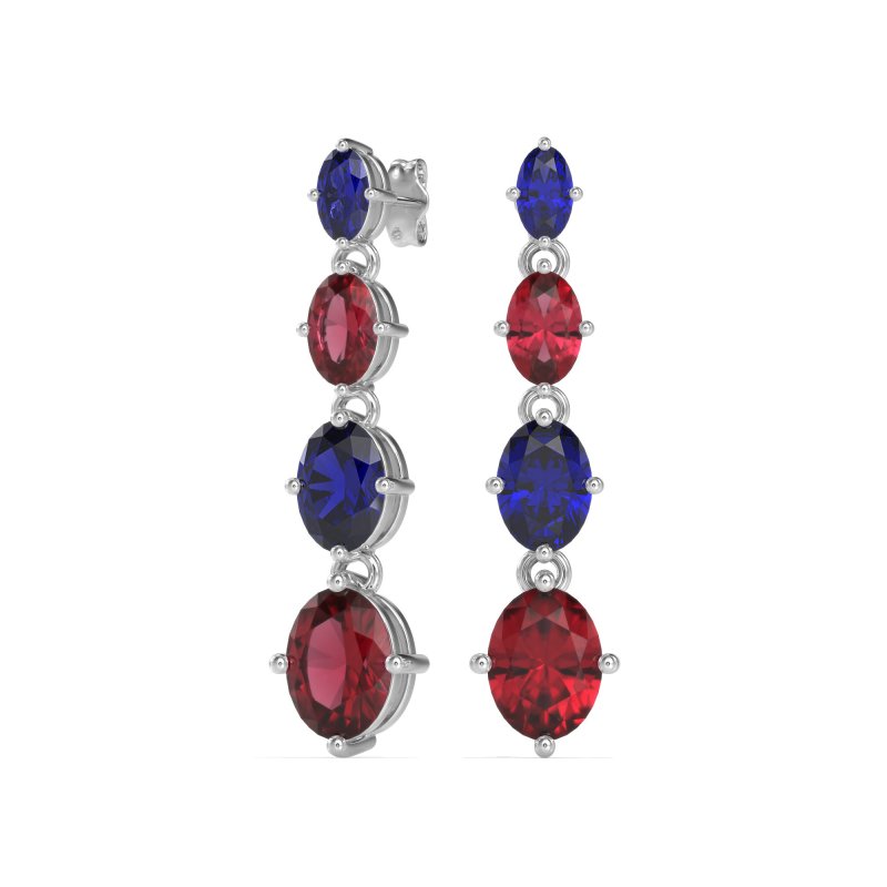 Graduating Oval Dangle Earrings