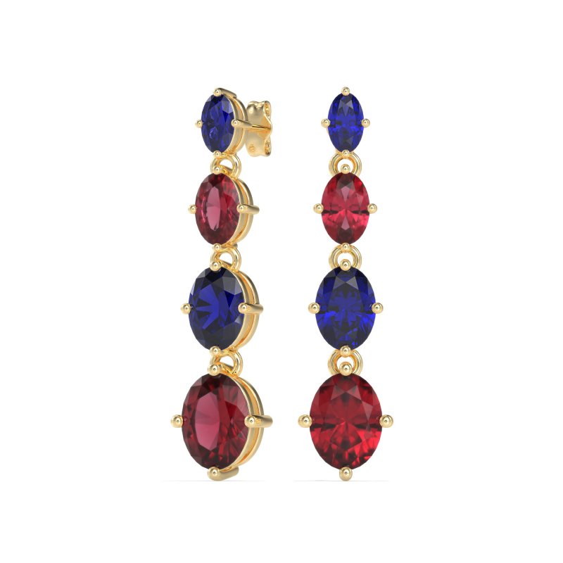 Graduating Oval Dangle Earrings