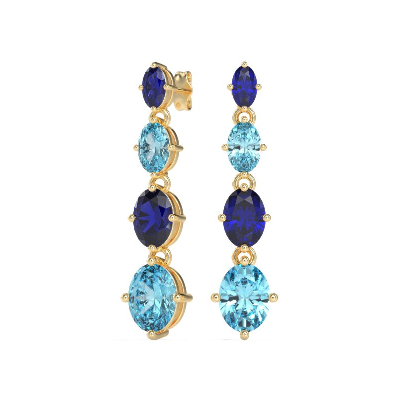 Graduating Oval Dangle Earrings