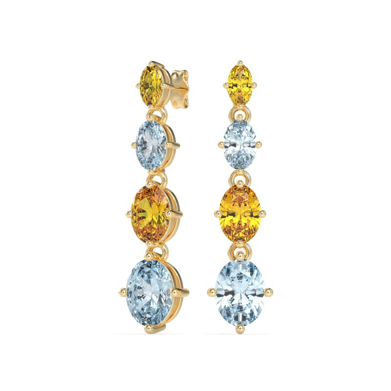 Graduating Oval Dangle Earrings
