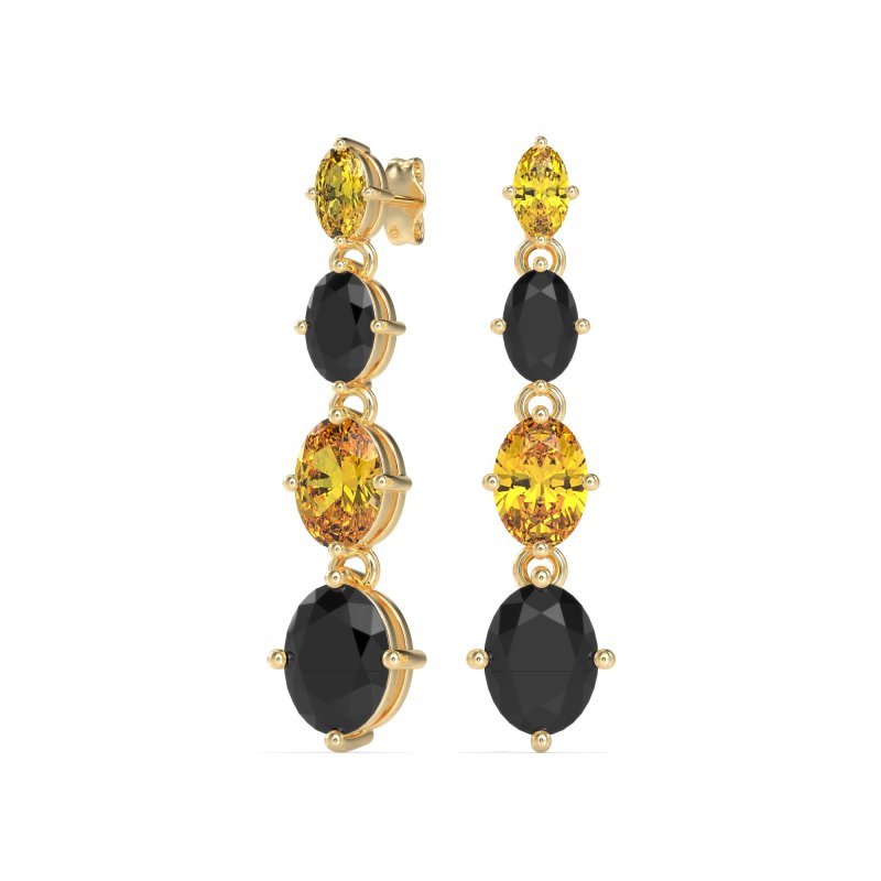 Graduating Oval Dangle Earrings